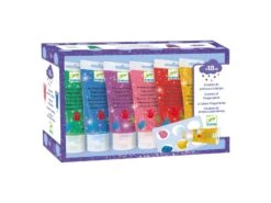 Djeco DJ09017 - Les Couleurs Des Petits - 6 Tubes De Peinture à Doigts - Paillettes