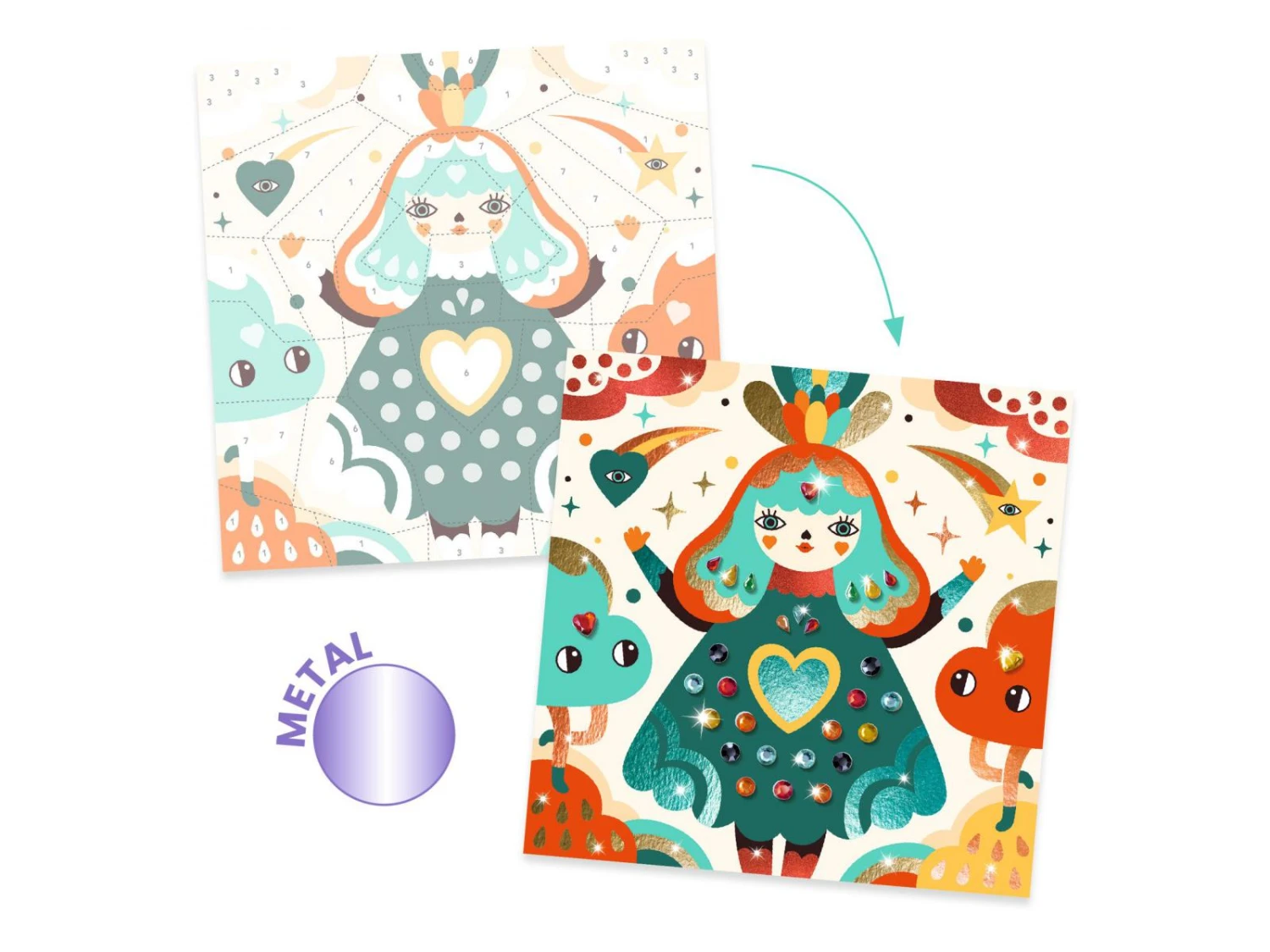 Djeco DJ09525 - Tableaux à Métalliser- Harmonie – Image 3